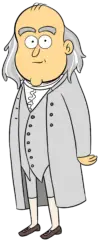 A cartoon of Benjamin Franklin